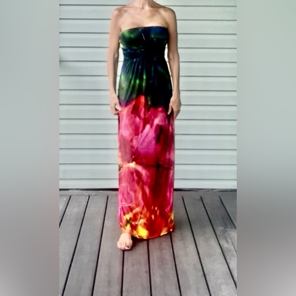Floral maxi dress with removable straps Resort Wear